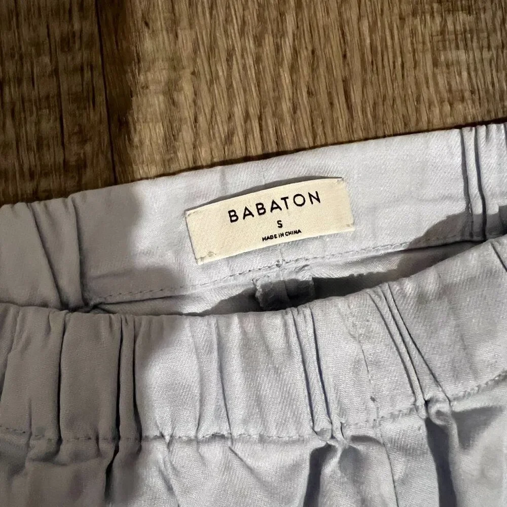 Babaton small blue‎ linen blend pants